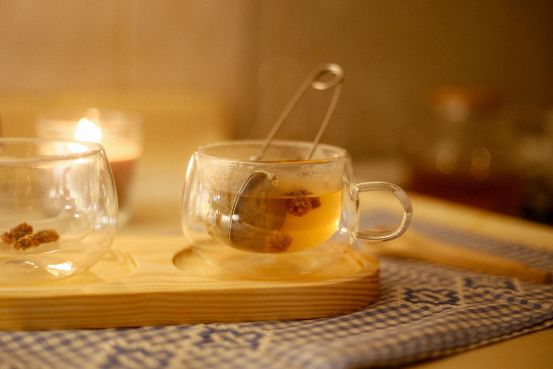 Herbal tea and candlelight