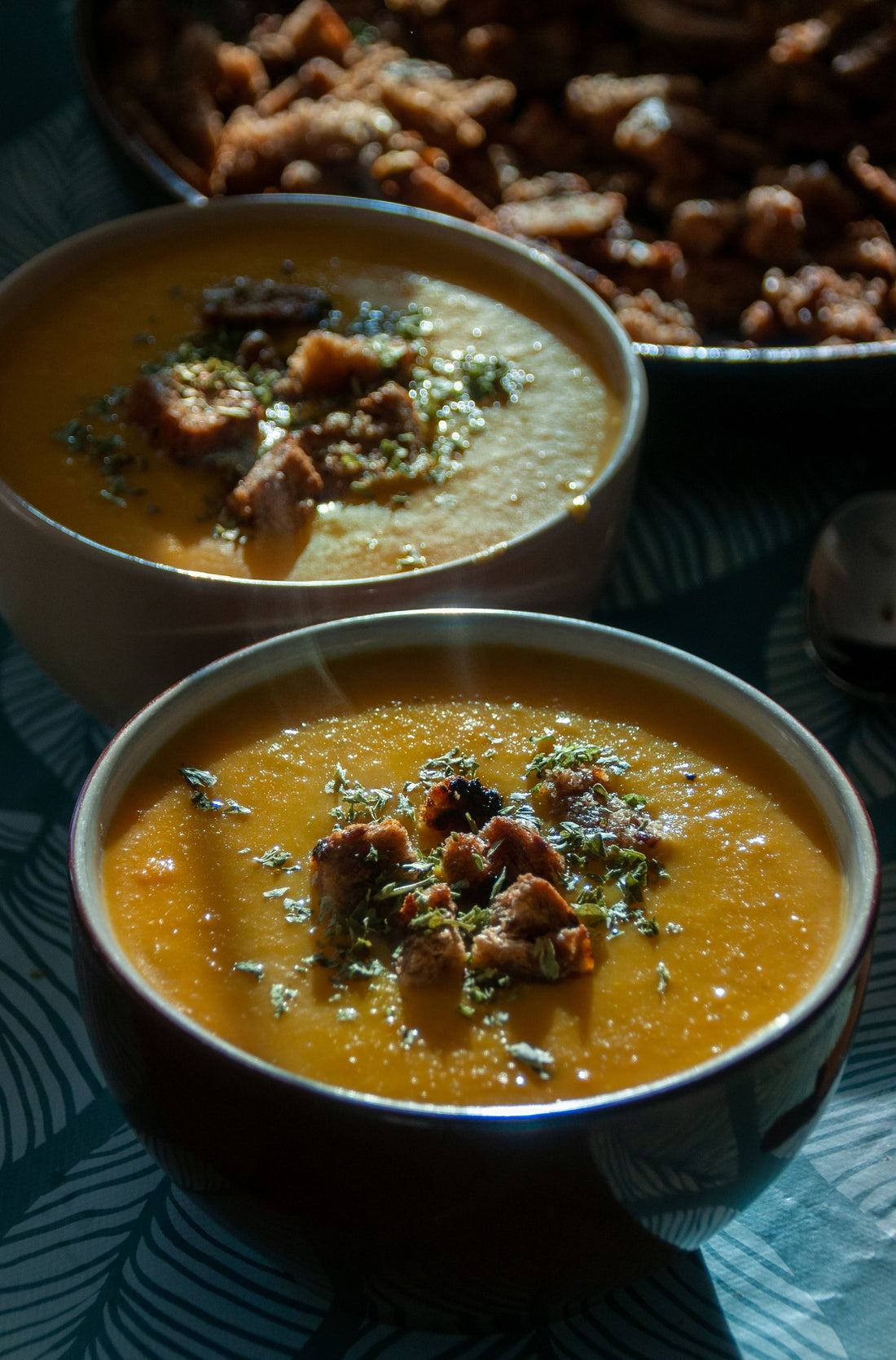 Pumpkin soup with croutons