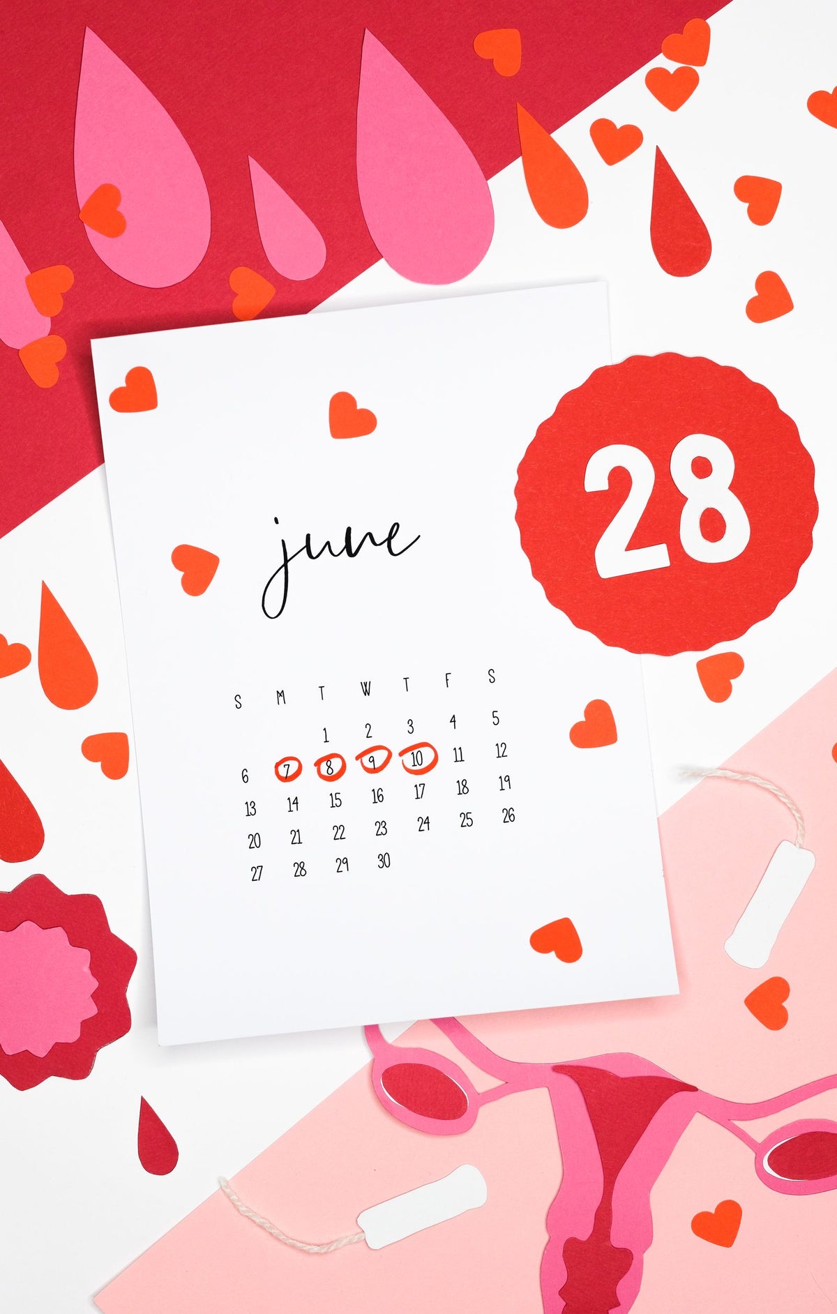 Calendar with a heart marking a date