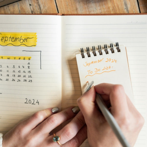 writing in a calendar